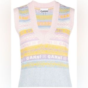 New with tags, Ganni Intarsia Vneck Sweater Vest